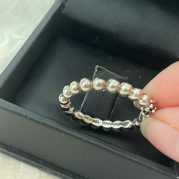 Authentic Micheal Dawkins 925 Pink Sapphire beaded ring size ( NOT SURE ) - Picture 6 of 7